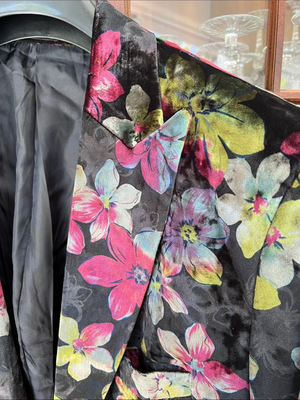 Floral Velvet Blazer - Multicolor